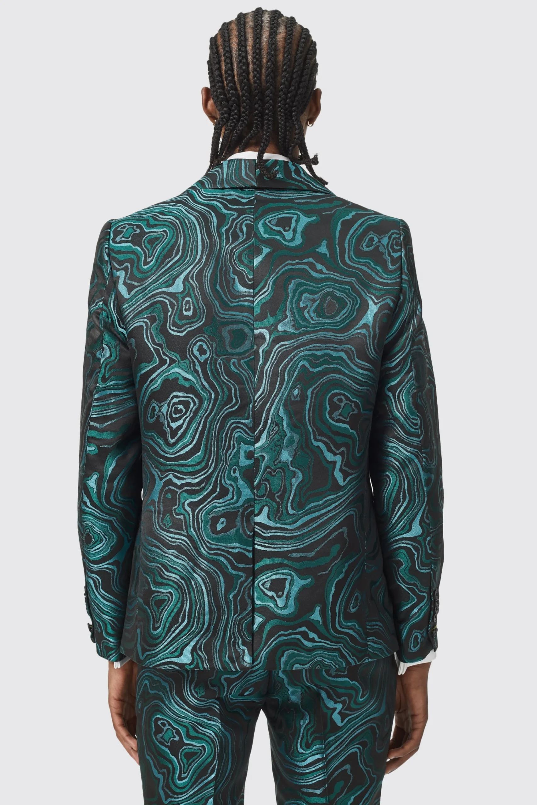 Occasion·Party Suits|Twisted Tailor Adichie Slim Fit Green Jacquard Suit