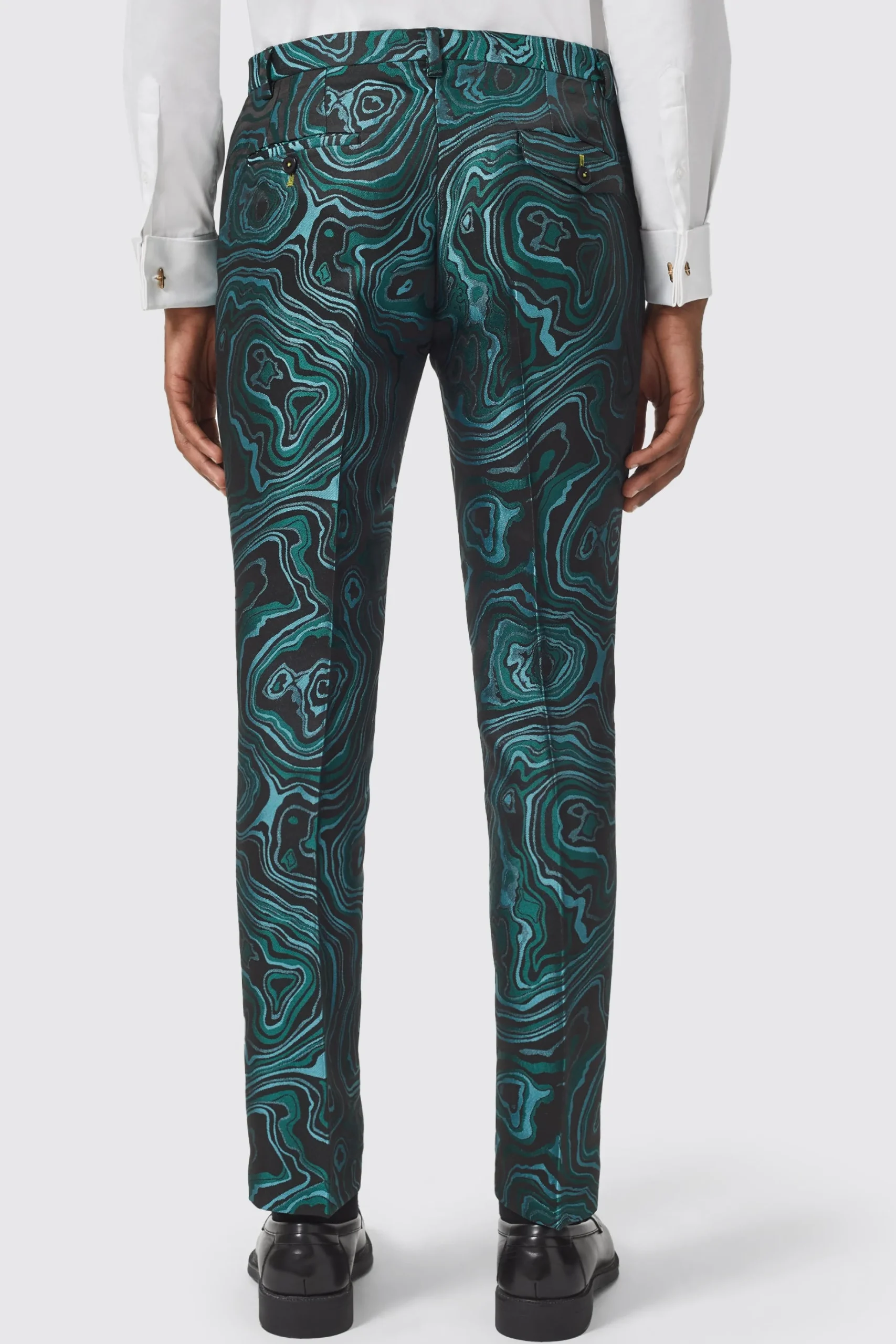 Occasion·Party Suits|Twisted Tailor Adichie Slim Fit Green Jacquard Suit