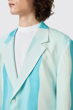 Unisex|Twisted Tailor Alvaro Oversized Blue Cotton Jacket