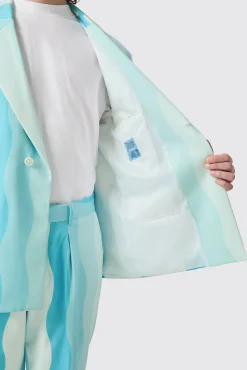 Unisex|Twisted Tailor Alvaro Oversized Blue Cotton Jacket