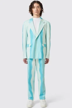 Unisex|Twisted Tailor Alvaro Oversized Blue Cotton Jacket