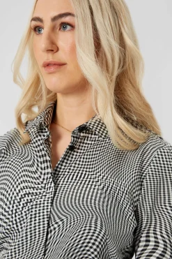 Woman|Twisted Tailor Amoros Skinny Fit Black Patterned Cotton Shirt