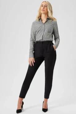 Woman|Twisted Tailor Amoros Skinny Fit Black Patterned Cotton Shirt