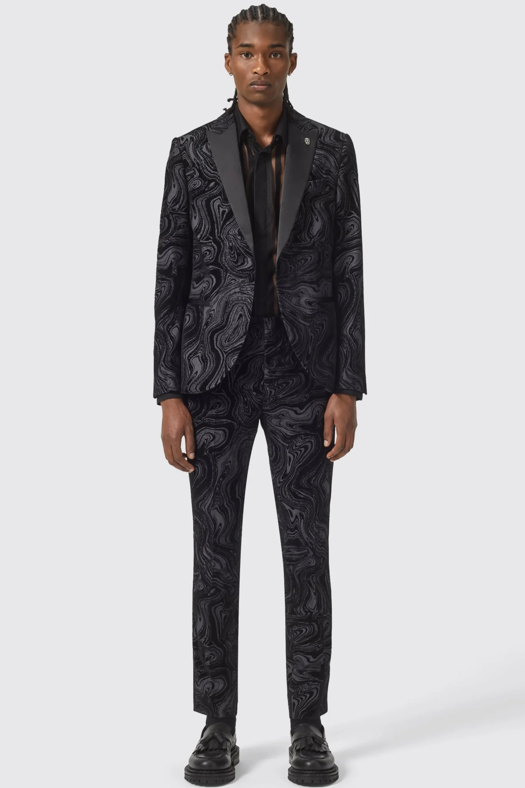 Occasion·Groomsmen Suits|Twisted Tailor Angelou Slim Fit Black Suit
