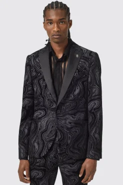Occasion·Groomsmen Suits|Twisted Tailor Angelou Slim Fit Black Suit