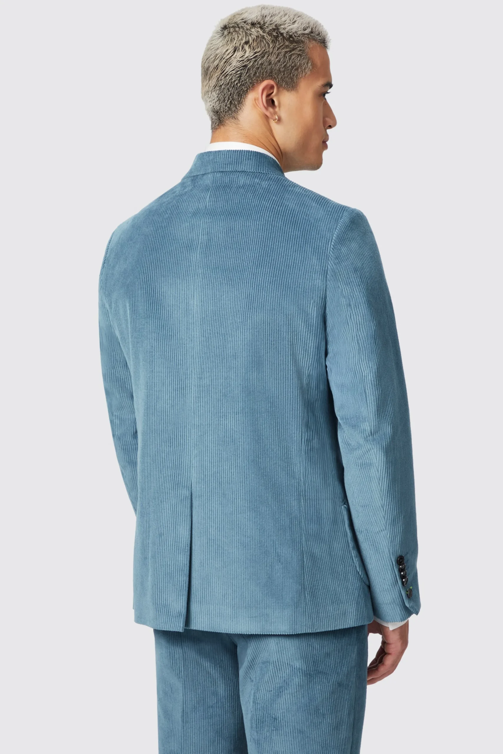Style·Plain Suits|Style·Double Breasted Suits|Twisted Tailor Aston Slim Fit Blue Corduroy Double Breasted Suit