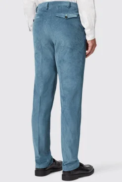 Trousers·Casual Trousers|Twisted Tailor Aston Slim Fit Blue Corduroy Trousers