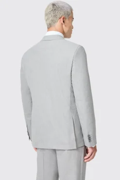 Jackets·Work Jackets|Twisted Tailor Atkinson Slim Fit Grey Double Breasted Jacket