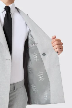 Jackets·Work Jackets|Twisted Tailor Atkinson Slim Fit Grey Double Breasted Jacket