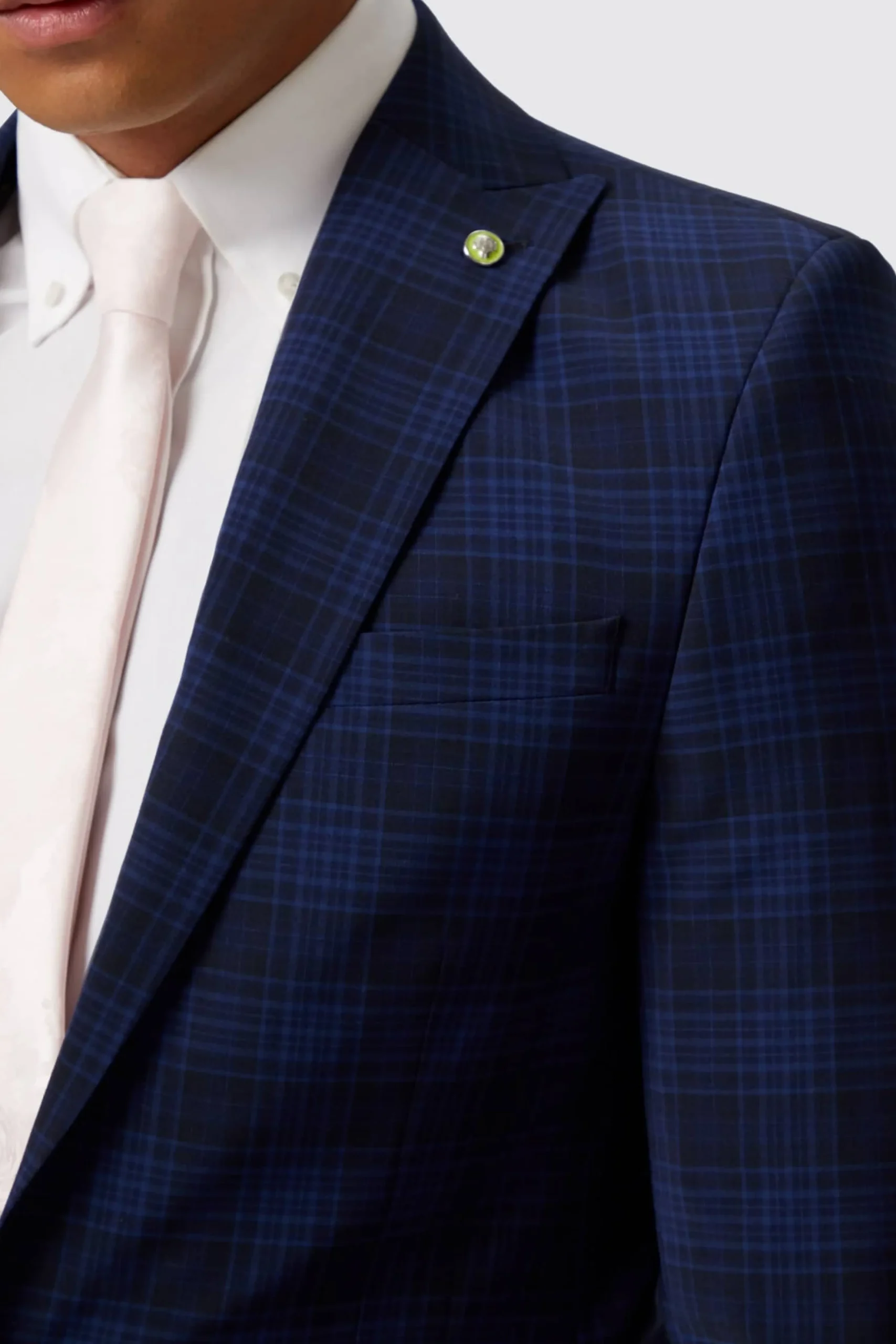 Jackets·Work Jackets|Twisted Tailor Barlow Slim Fit Navy Wool Check Jacket