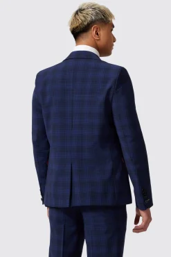 Style·Check Suits|Occasion·Autumn Suits|Twisted Tailor Barlow Slim Fit Navy Wool Check Suit