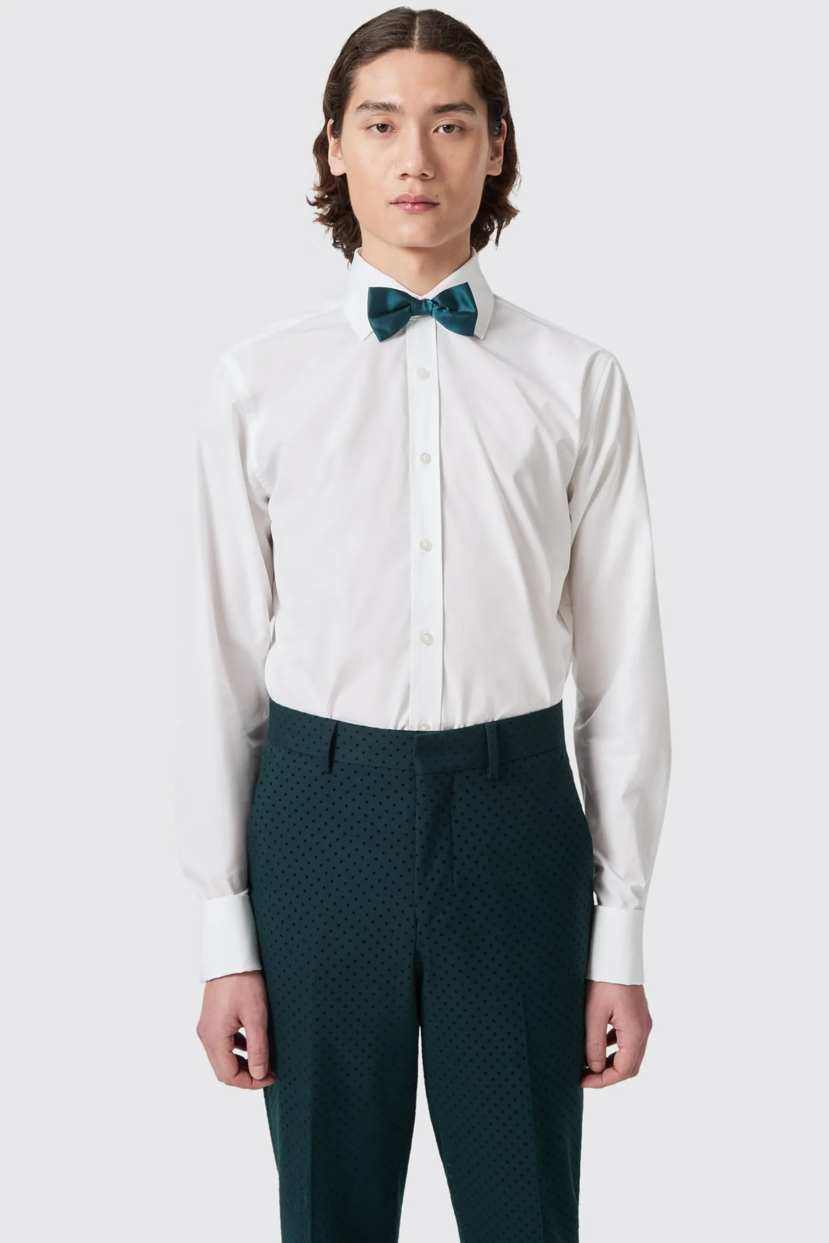 Style·Plain Shirts|Style·Premium Shirts|Twisted Tailor Barron Slim Fit Double Cuff White Cotton Shirt