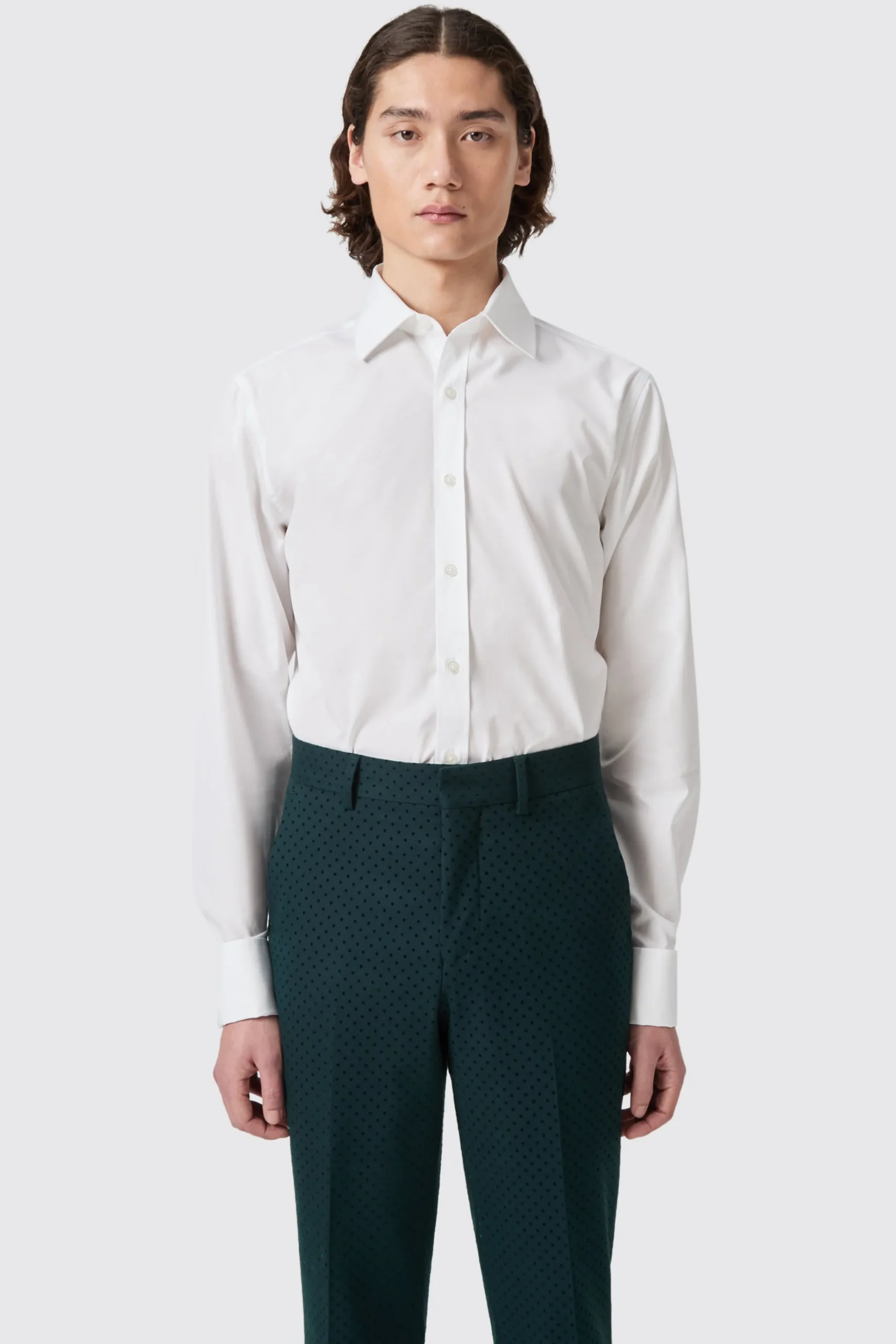 Style·Plain Shirts|Style·Premium Shirts|Twisted Tailor Barron Slim Fit Double Cuff White Cotton Shirt