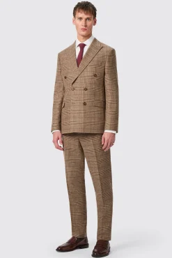 Jackets·Work Jackets|Jackets·Casual Jackets|Twisted Tailor Blackwood Slim Fit Brown Check Double Breasted Jacket