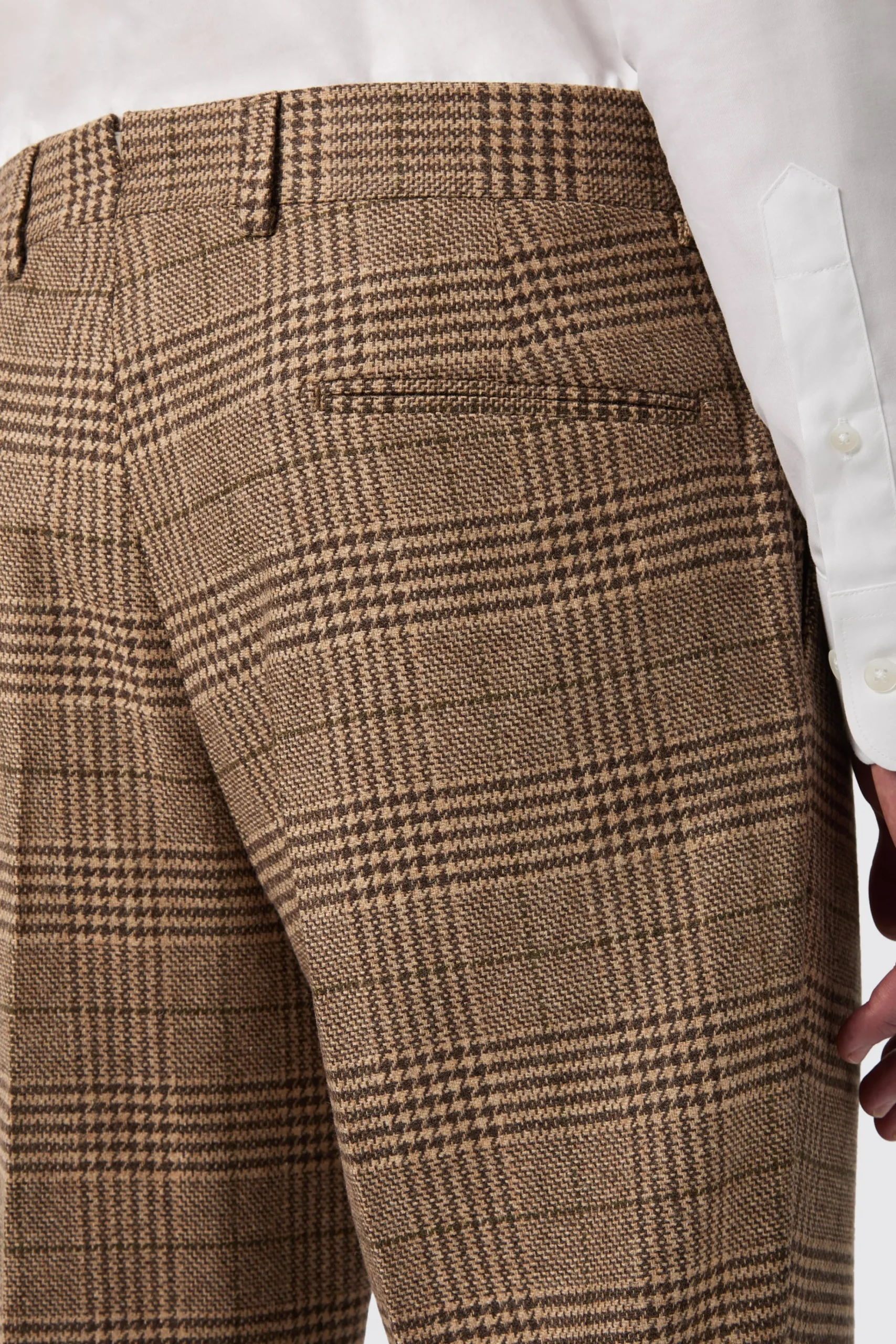 Trousers·Work Trousers|Twisted Tailor Blackwood Slim Fit Brown Check Trousers