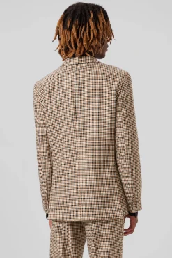 Jackets·Work Jackets|Twisted Tailor Blythe Slim Fit Beige Check Jacket
