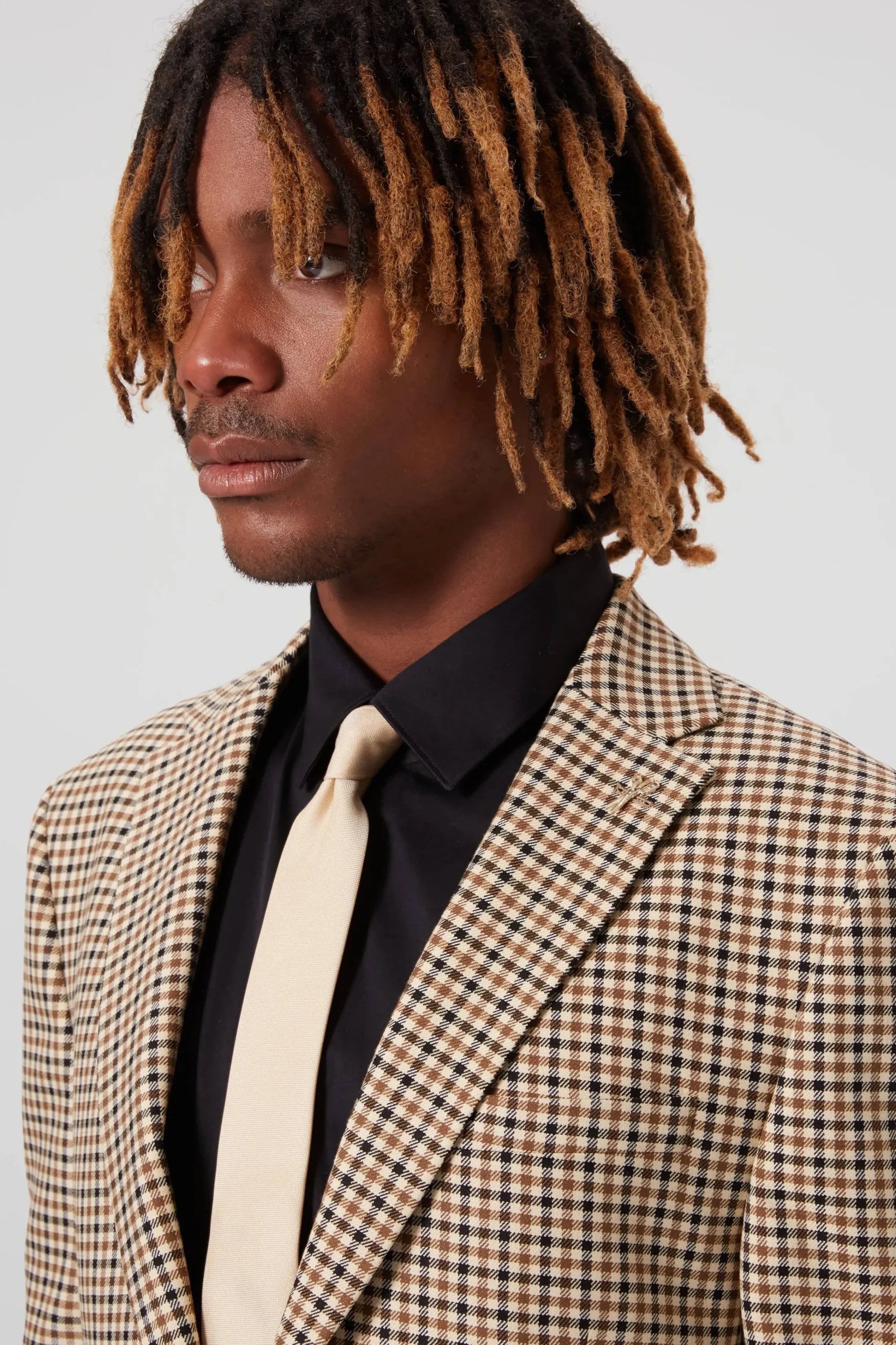 Jackets·Work Jackets|Twisted Tailor Blythe Slim Fit Beige Check Jacket