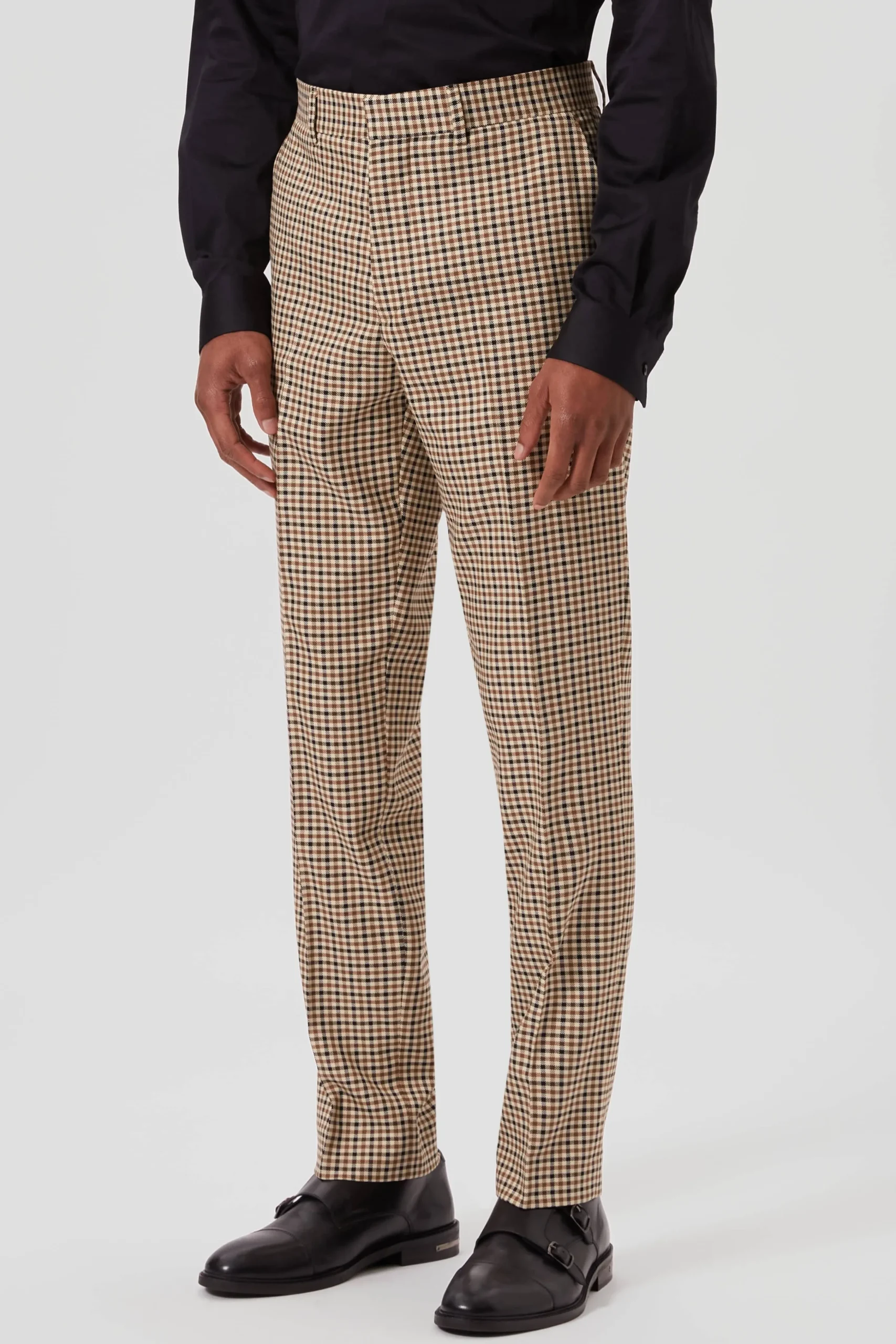 Style·Check Suits|Style·2 Piece Suits|Twisted Tailor Blythe Slim Fit Beige Check Suit