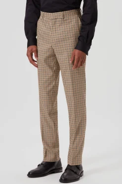 Trousers·Party Trousers|Trousers·Work Trousers|Twisted Tailor Blythe Slim Fit Beige Check Trousers