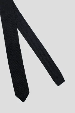 Suit Accessories·Ties|Twisted Tailor Bowie Black Knitted Tie
