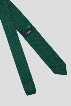 Suit Accessories·Ties|Twisted Tailor Bowie Bottle Green Knitted Tie