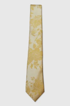 Suit Accessories·Ties|Twisted Tailor Braxas Yellow Floral Tie And Hank Set