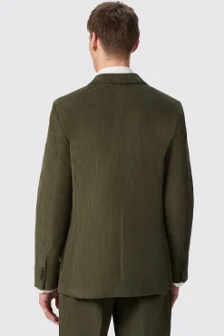 Jackets·Work Jackets|Jackets·Party Jackets|Twisted Tailor Brisbane Slim Fit Green Corduroy Double Breasted Jacket