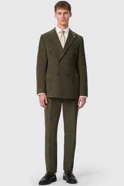 Trousers·Casual Trousers|Trousers·Party Trousers|Twisted Tailor Brisbane Slim Fit Green Corduroy Trousers