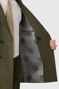 Style·Plain Suits|Style·Cord Suits|Twisted Tailor Brisbane Slim Fit Green Corduroy Double Breasted Suit