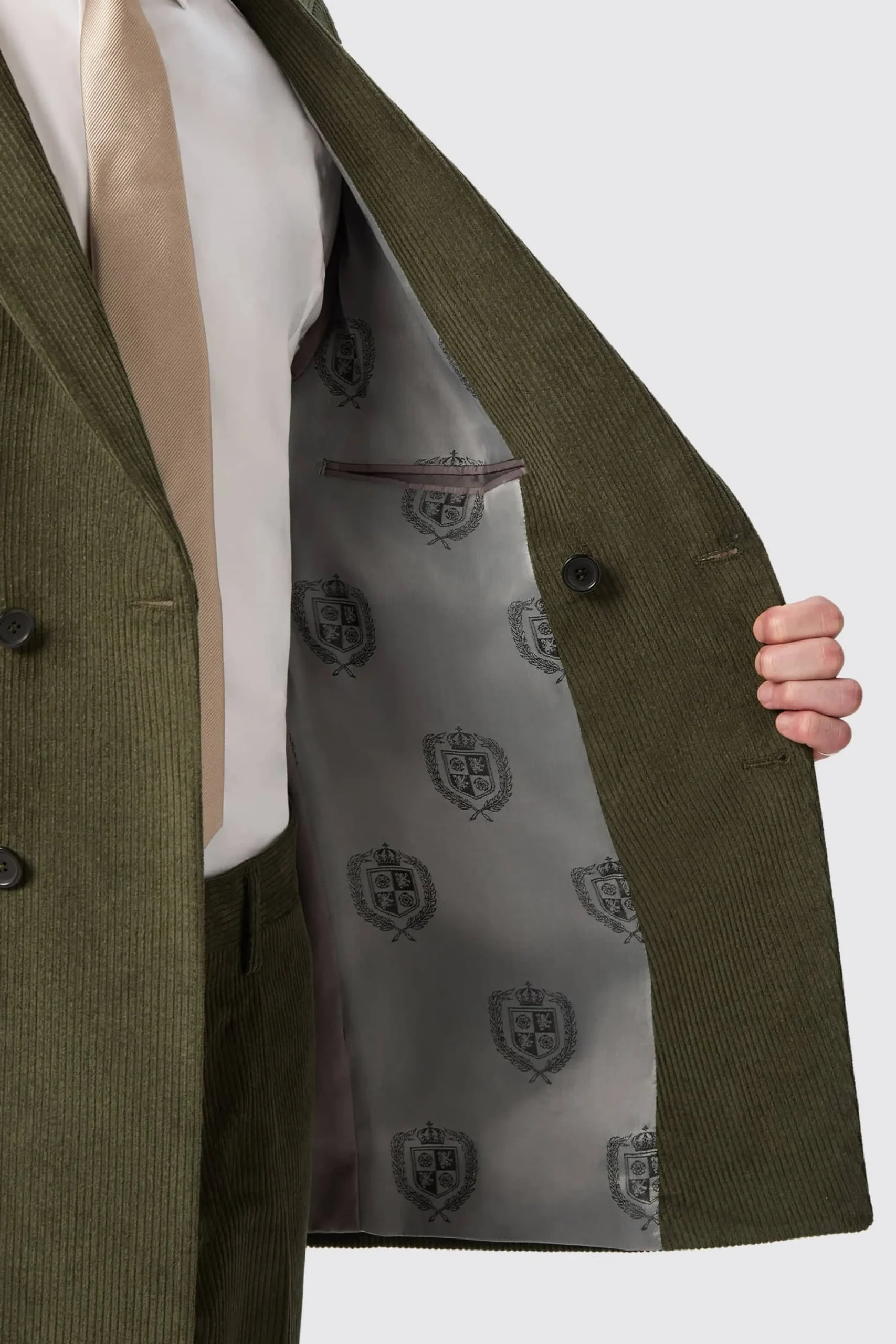 Style·Plain Suits|Style·Cord Suits|Twisted Tailor Brisbane Slim Fit Green Corduroy Double Breasted Suit