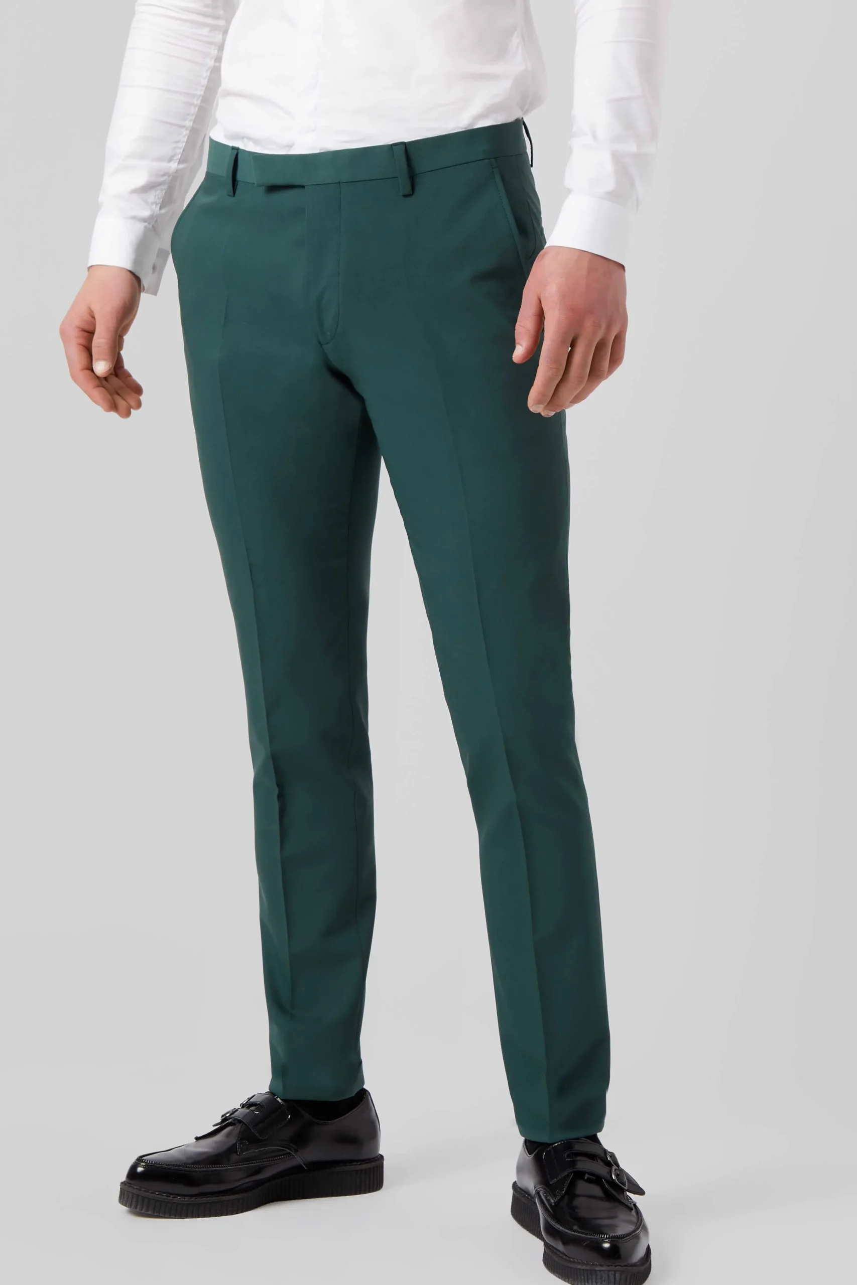 Trousers·Work Trousers|Twisted Tailor Buscot Slim Fit Forest Green Trousers