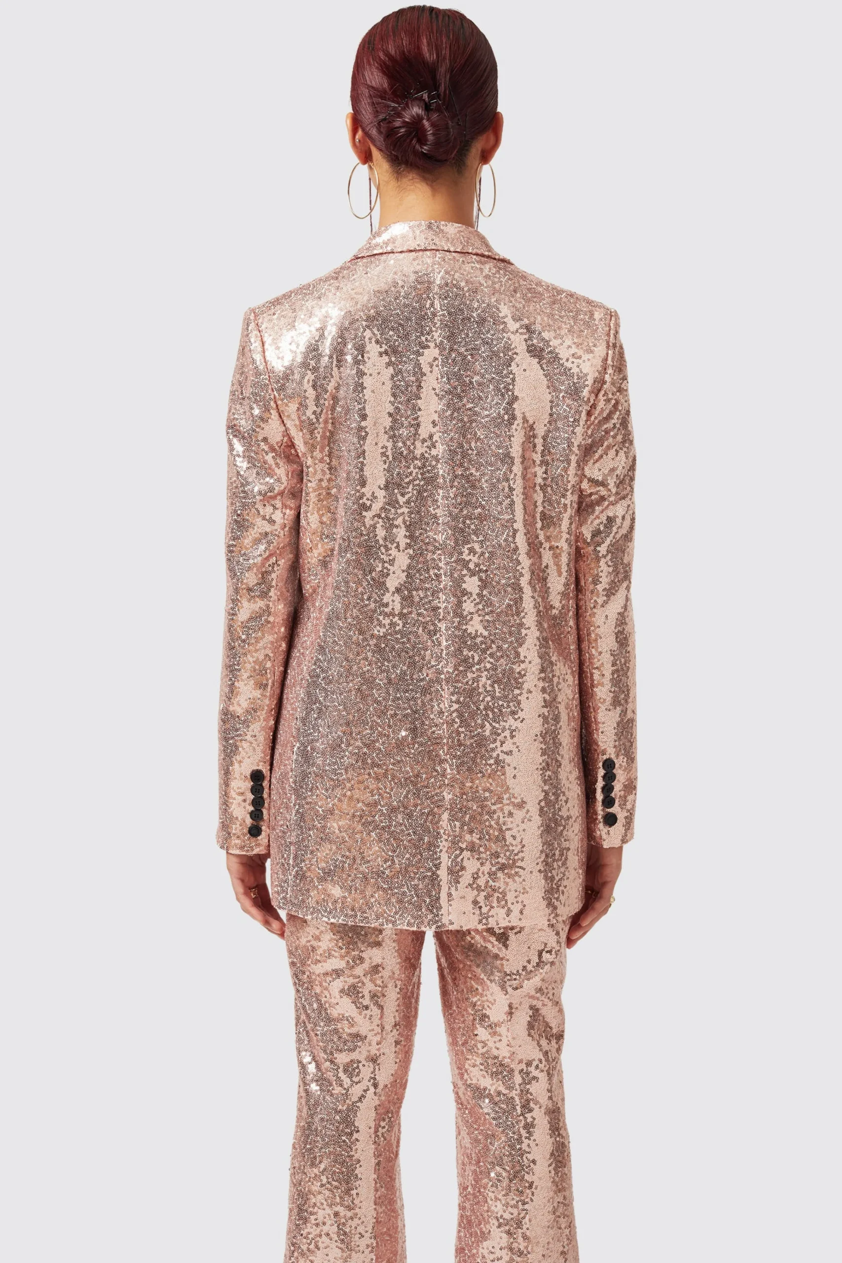 Woman|Twisted Tailor Caladium Slim Fit Pink Sequin Jacket