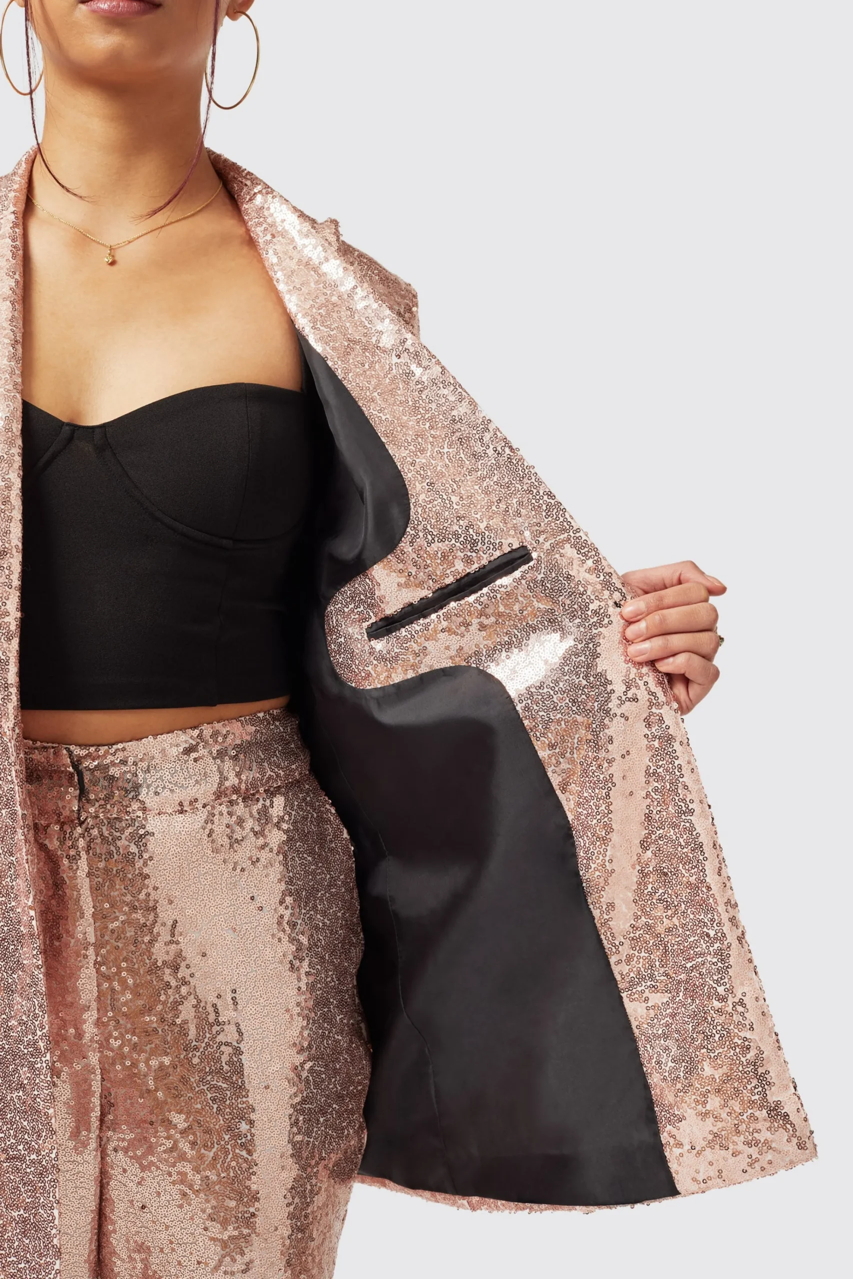 Woman|Twisted Tailor Caladium Slim Fit Pink Sequin Jacket