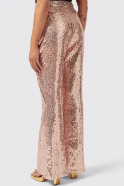 Woman|Twisted Tailor Caladium Slim Fit Pink Sequin Trouser