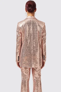 Woman|Twisted Tailor Caladium Slim Fit Pink Sequin Suit