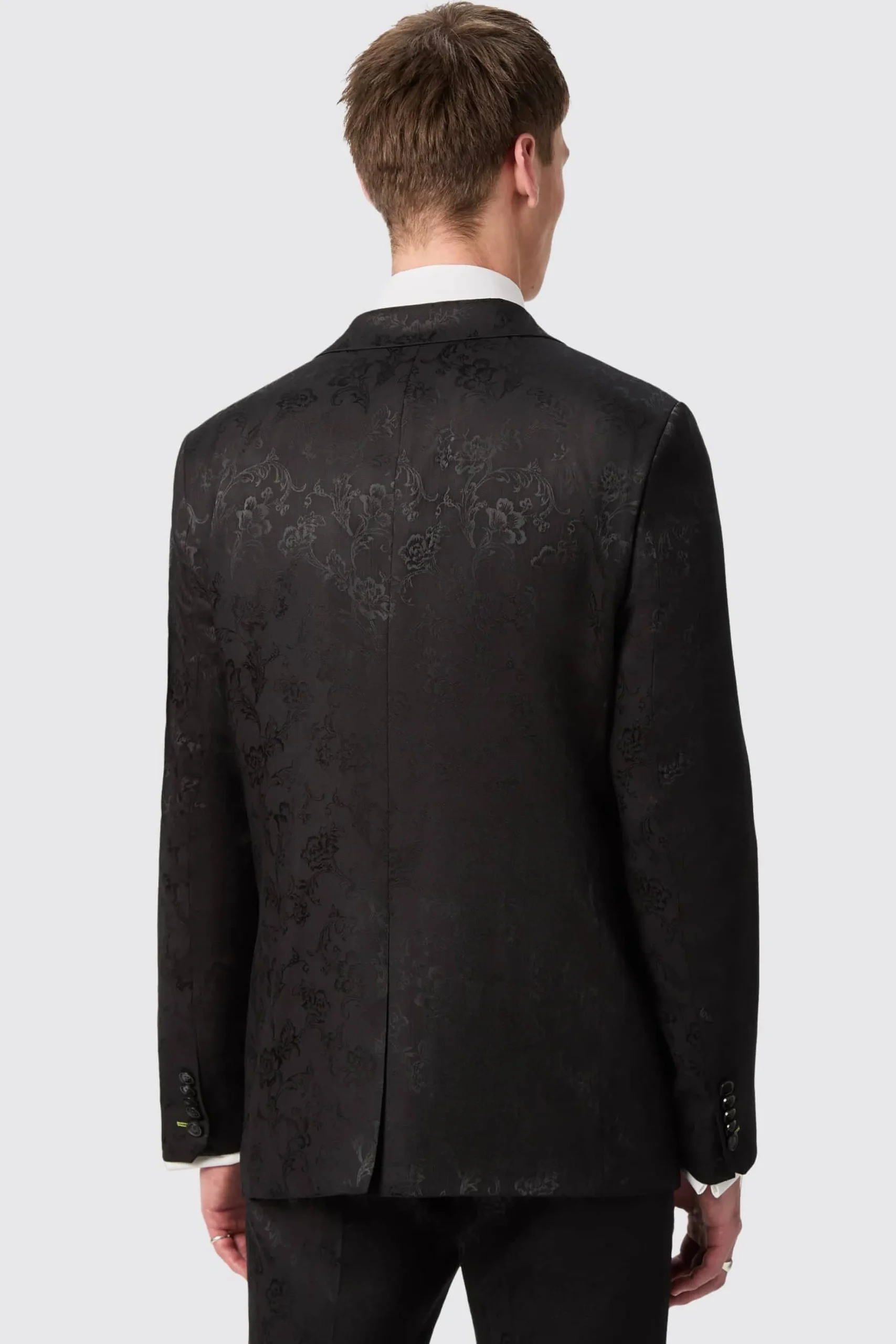 Occasion·Groomsmen Suits|Occasion·Wedding Suits|Twisted Tailor Compt Slim Fit Black Floral Jacquard Suit