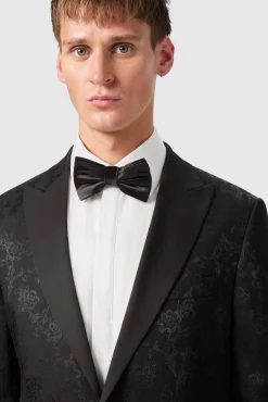 Jackets·Floral Jackets|Twisted Tailor Compt Slim Fit Black Floral Jacquard Jacket
