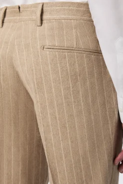 Trousers·Casual Trousers|Trousers·Work Trousers|Twisted Tailor Cornwall Slim Fit Beige Pinstripe Trousers