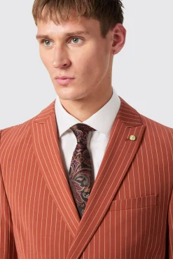 Jackets·Casual Jackets|Jackets·Party Jackets|Twisted Tailor Cortese Oversized Burnt Orange Pinstripe Jacket