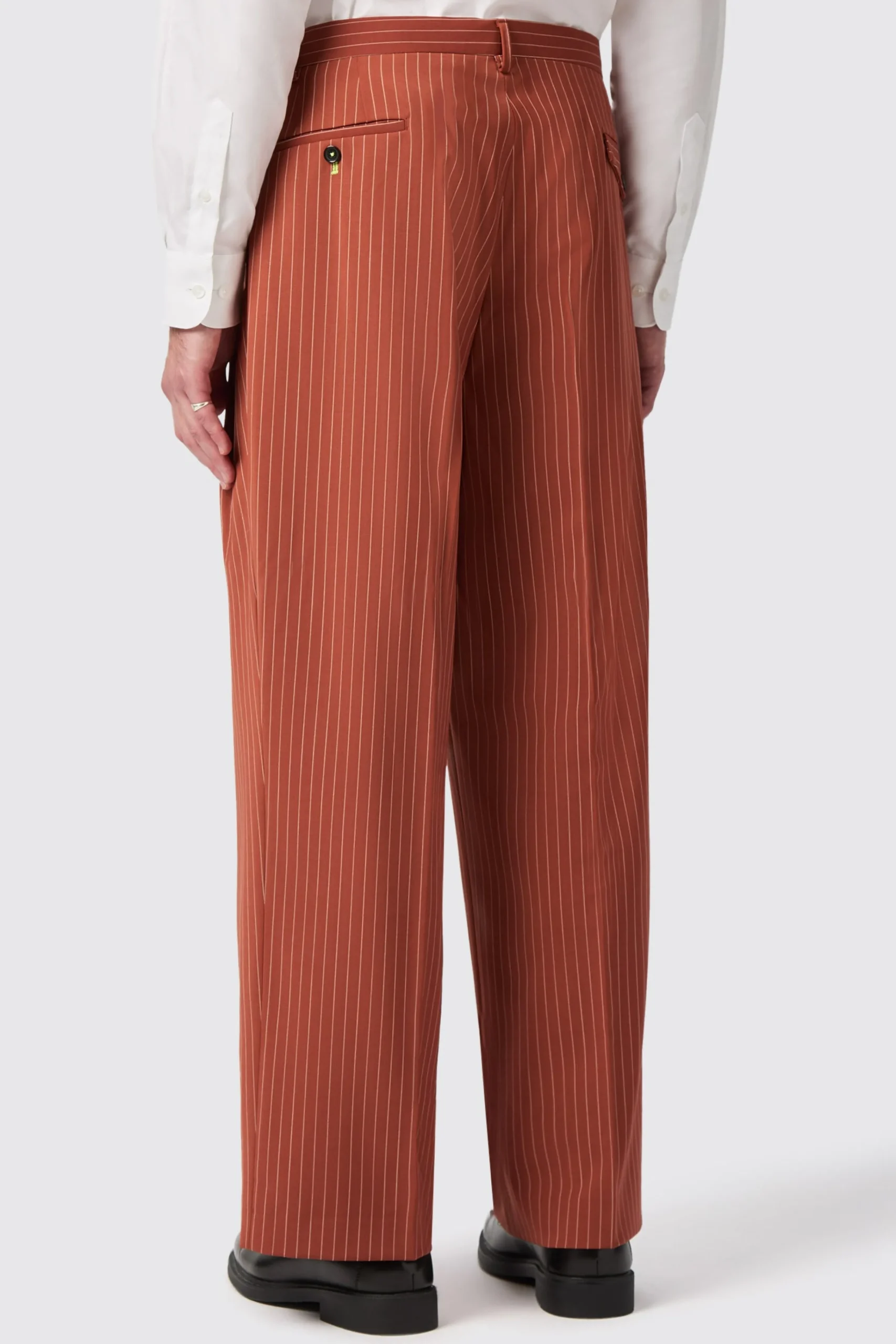 Trousers·Casual Trousers|Twisted Tailor Cortese Oversized Burnt Orange Pinstripe Trousers