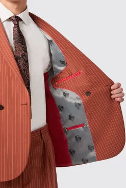 Occasion·Autumn Suits|Occasion·Back To It|Twisted Tailor Cortese Oversized Burnt Orange Pinstripe Suit