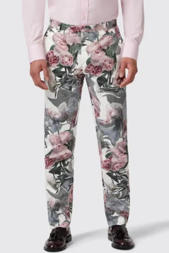 Style·Floral Suits|Style·Bold Prints|Twisted Tailor Dali Skinny Fit White Cotton Floral Suit