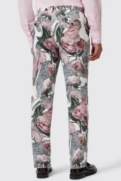 Style·Floral Suits|Style·Bold Prints|Twisted Tailor Dali Skinny Fit White Cotton Floral Suit