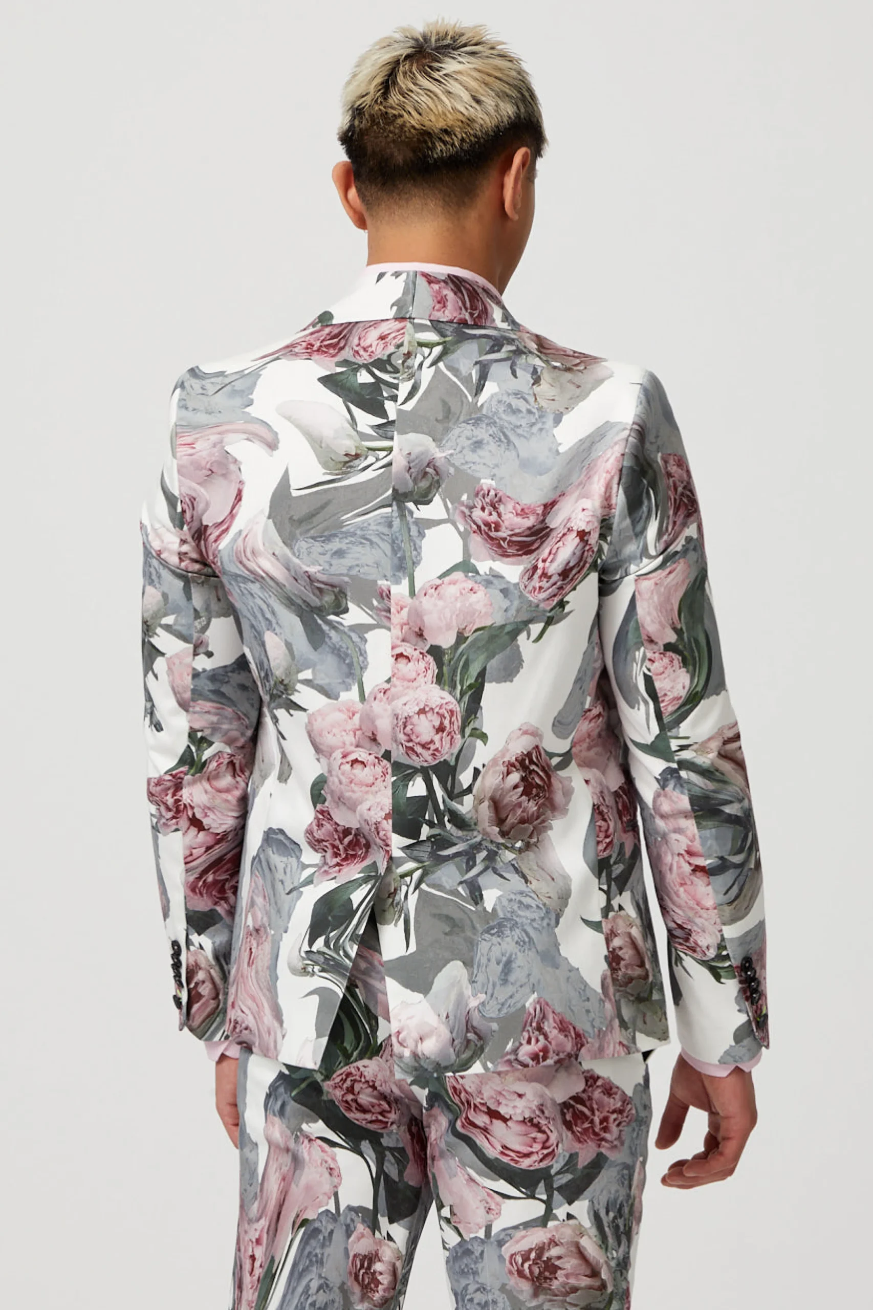 Jackets·Floral Jackets|Twisted Tailor Dali Skinny Fit White Cotton Floral Jacket