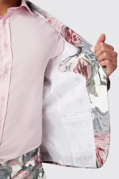 Jackets·Floral Jackets|Twisted Tailor Dali Skinny Fit White Cotton Floral Jacket