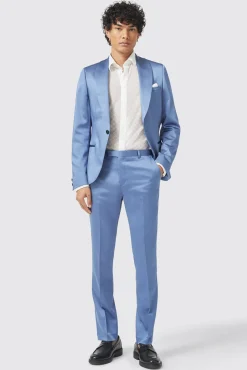 Style·Plain Suits|Style·2 Piece Suits|Twisted Tailor Draco Skinny Fit Blue Sateen Suit