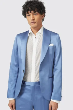 Style·Plain Suits|Style·2 Piece Suits|Twisted Tailor Draco Skinny Fit Blue Sateen Suit