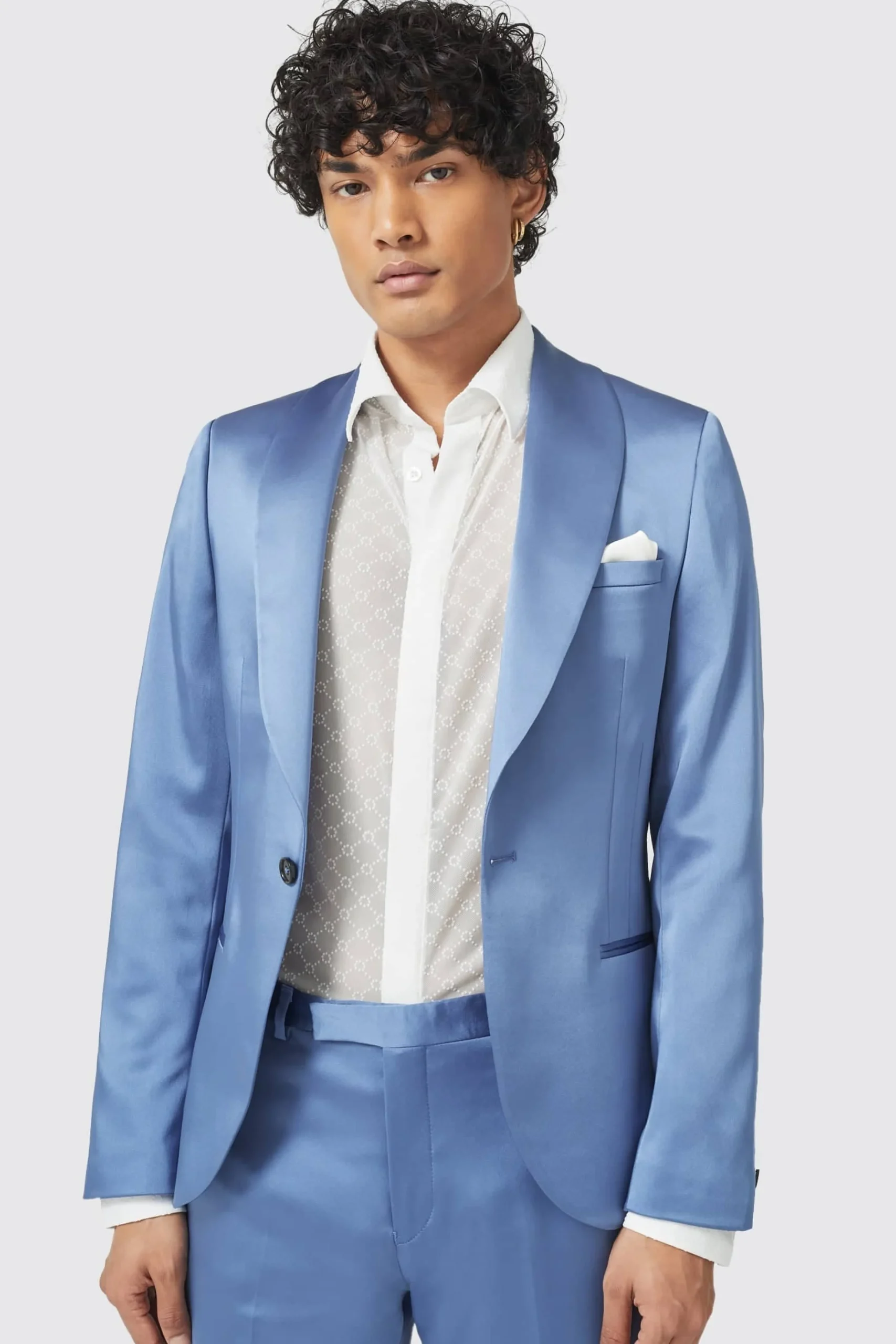 Style·Plain Suits|Style·2 Piece Suits|Twisted Tailor Draco Skinny Fit Blue Sateen Suit