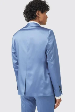 Style·Plain Suits|Style·2 Piece Suits|Twisted Tailor Draco Skinny Fit Blue Sateen Suit