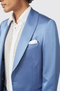Style·Plain Suits|Style·2 Piece Suits|Twisted Tailor Draco Skinny Fit Blue Sateen Suit